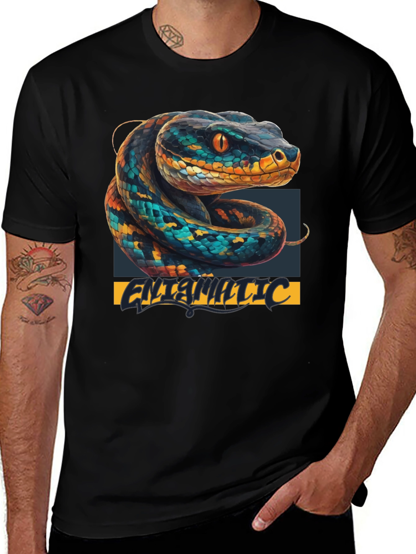 Snake Graphic T-Shirt - Cool Animal Print Tee