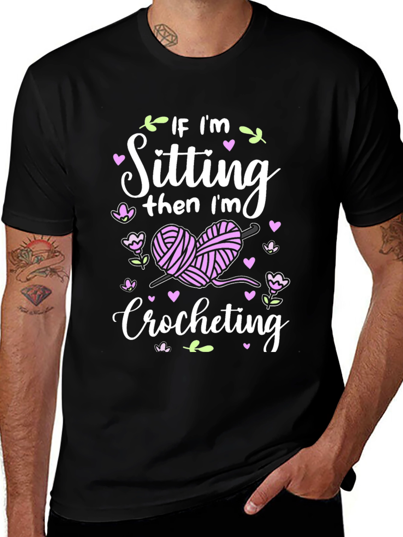 Crocheting T-Shirt - If Im Sitting