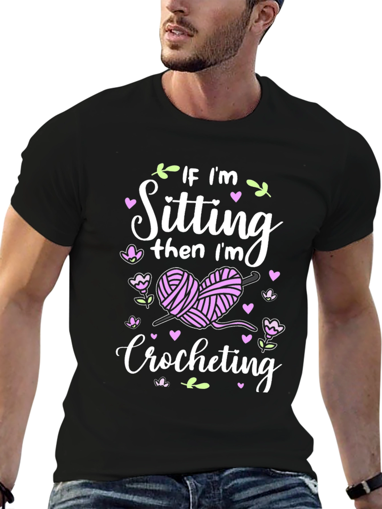 Crocheting T-Shirt - If Im Sitting