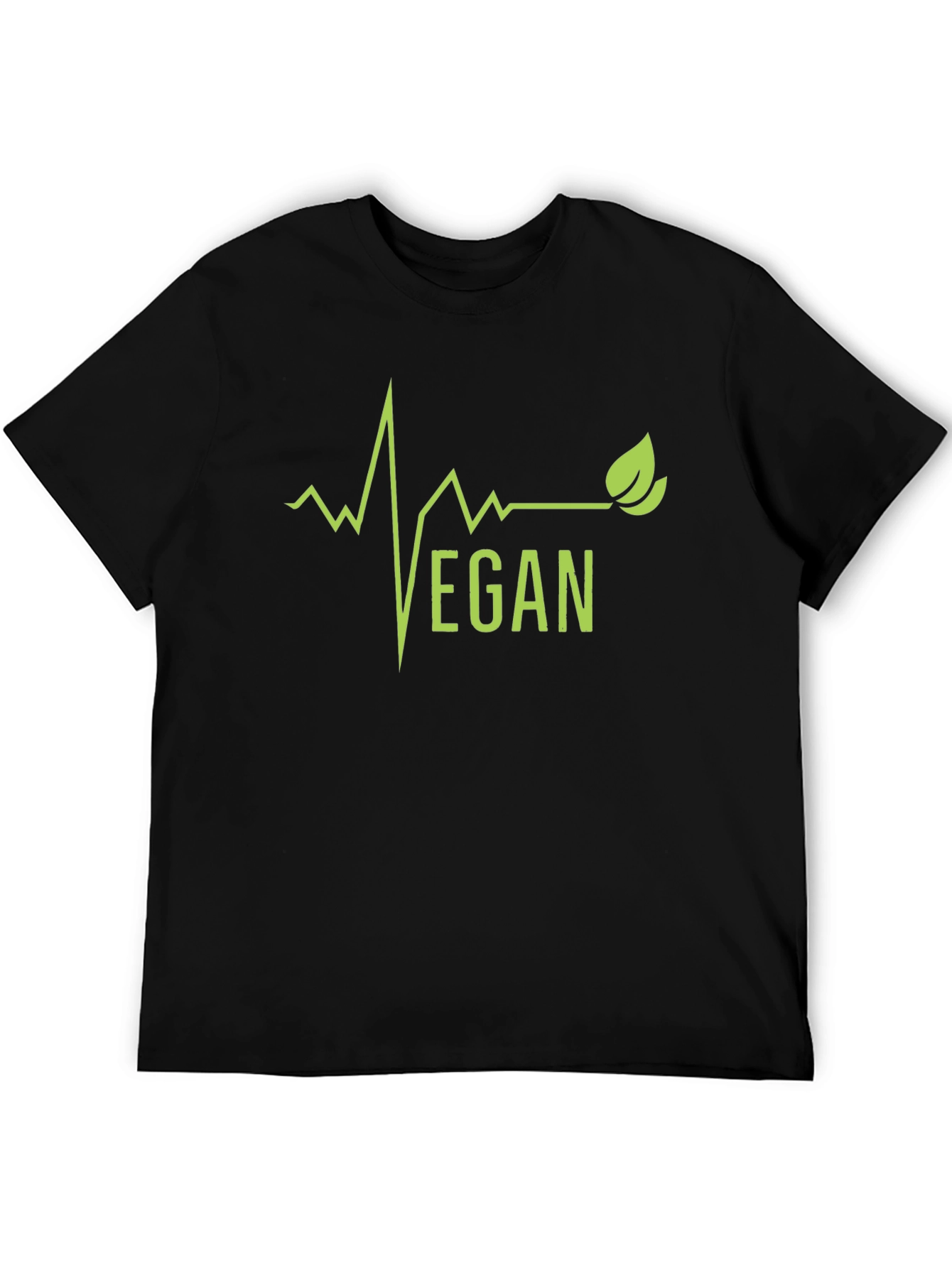 Vegan Lifebeat Graphic Tee - Black Cotton T-Shirt