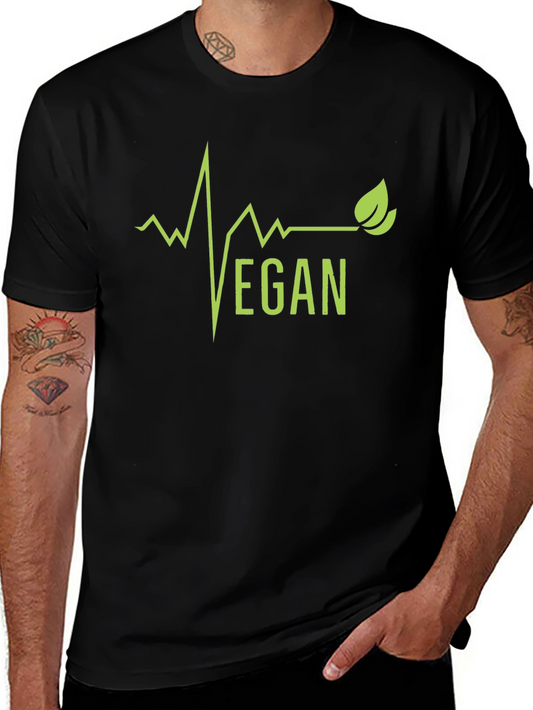 Vegan Lifebeat Graphic Tee - Black Cotton T-Shirt