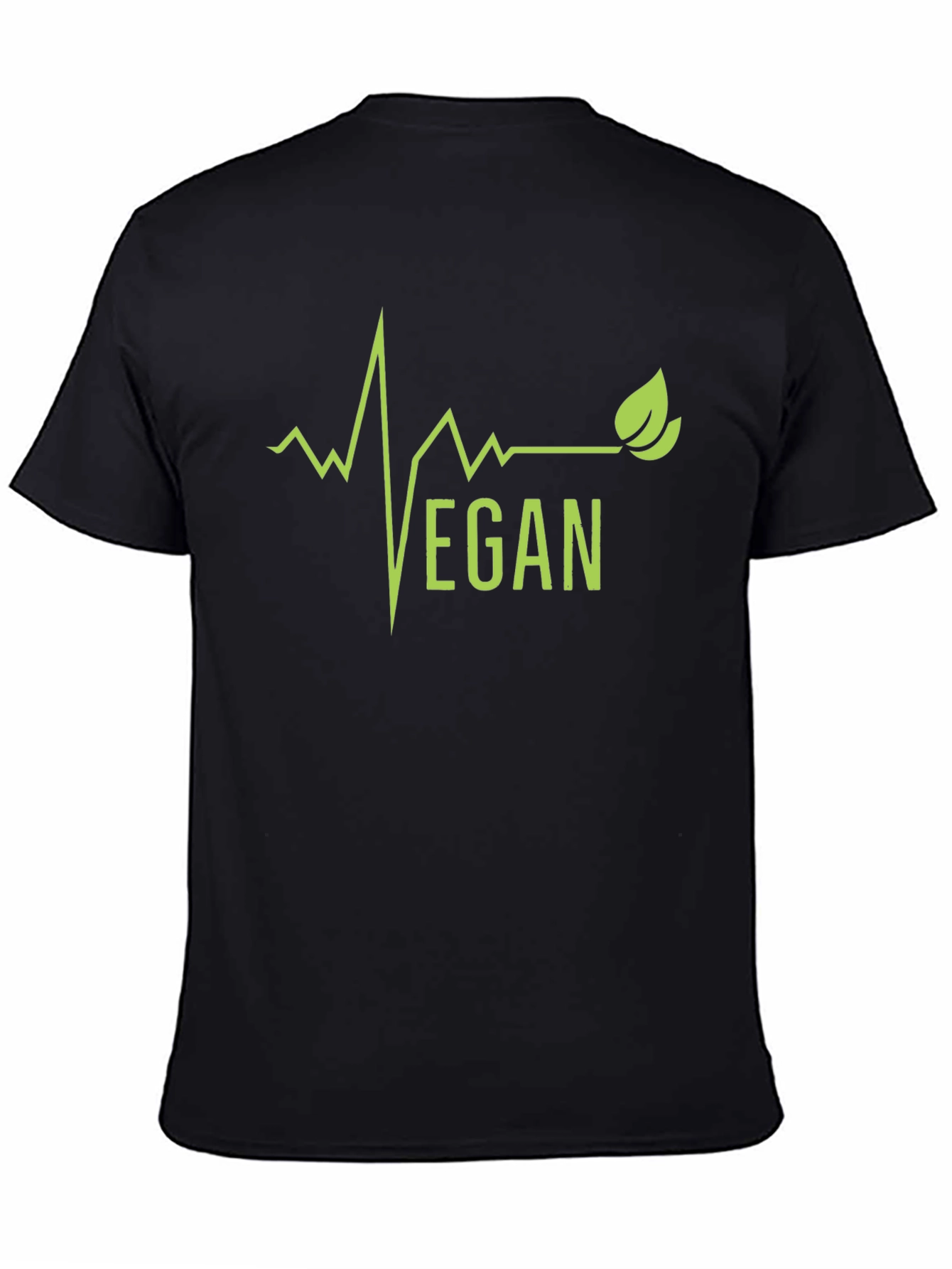 Vegan Lifebeat Graphic Tee - Black Cotton T-Shirt