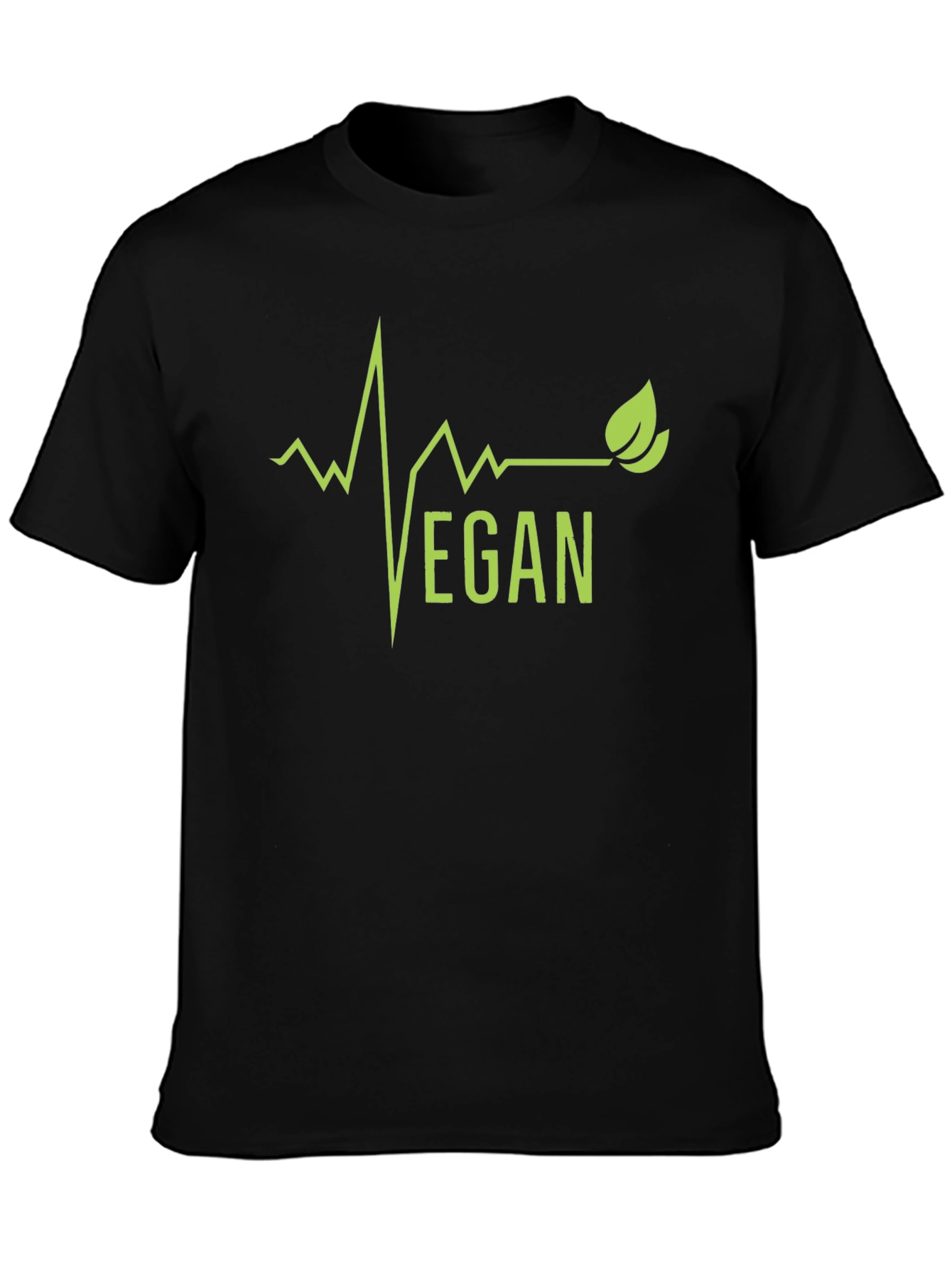 Vegan Lifebeat Graphic Tee - Black Cotton T-Shirt