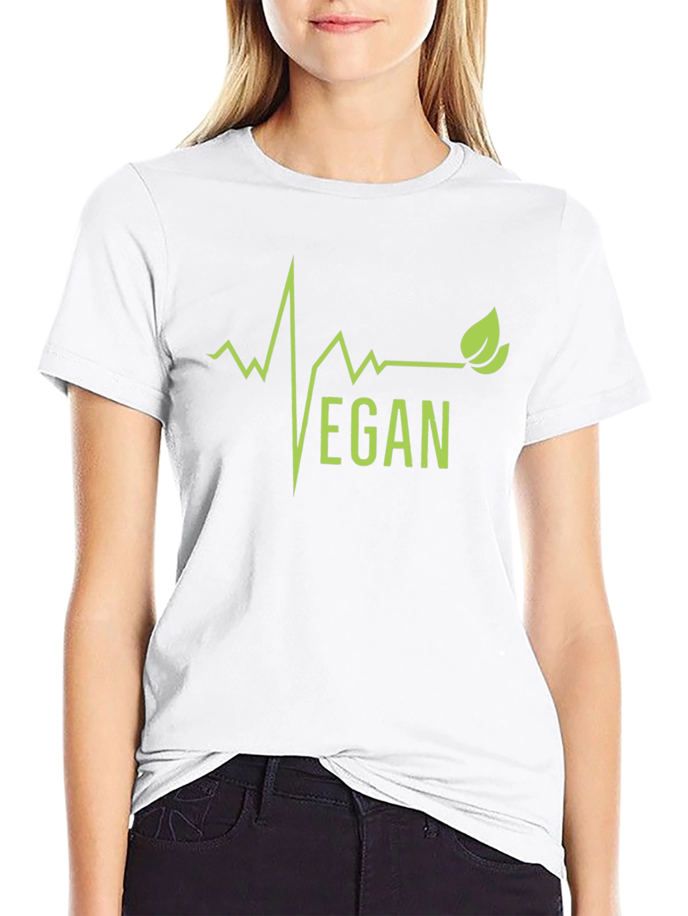 Vegan Lifebeat Graphic Tee - Black Cotton T-Shirt