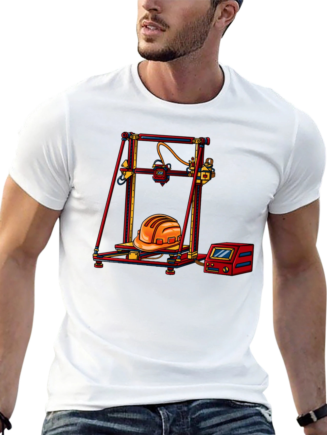 3D Printing Hard Hat Graphic Tee