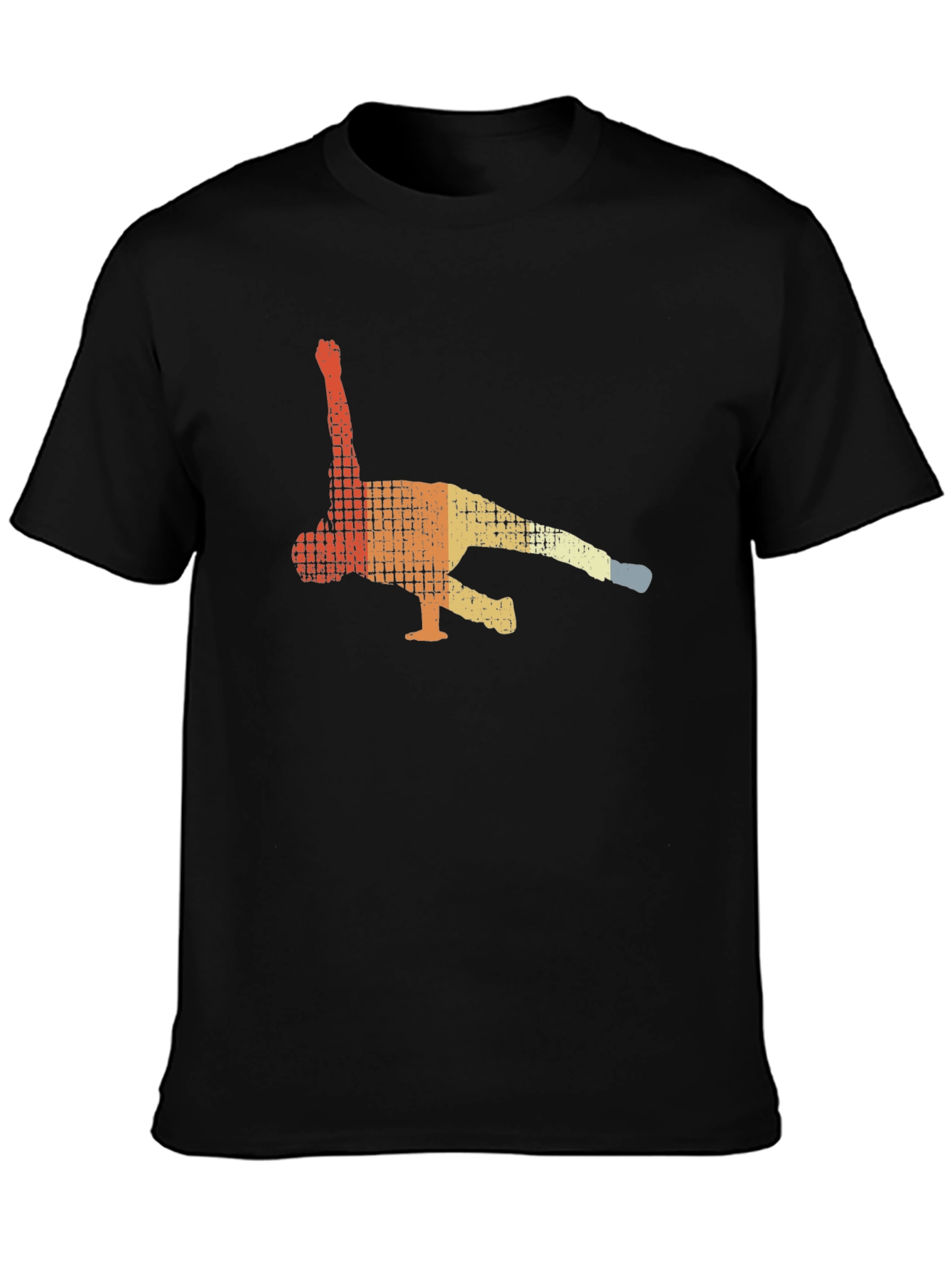 Retro Breakdancer Graphic Tee - Black Cotton T-Shirt