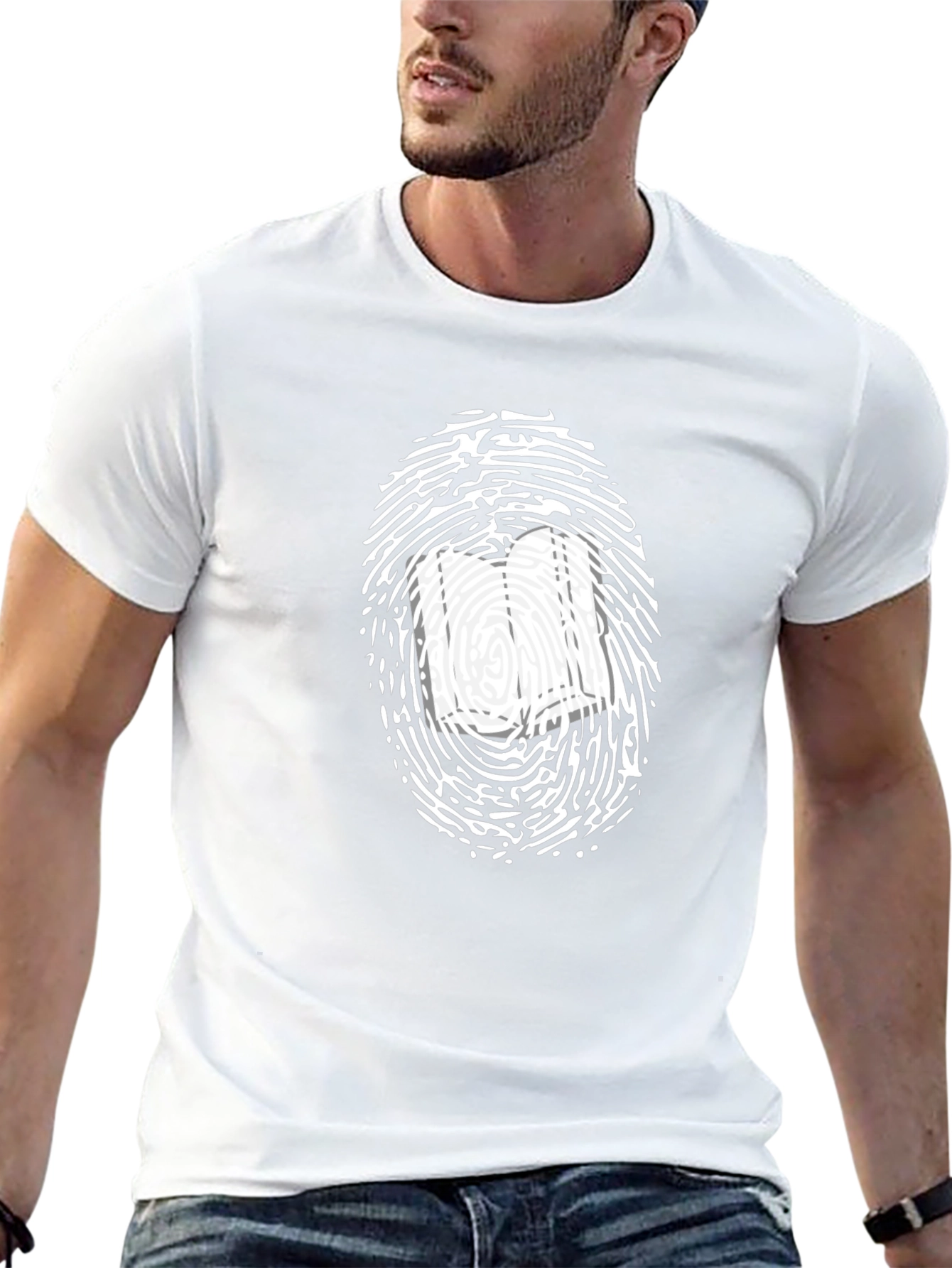 Unique Bookworm Fingerprint Graphic T-Shirt