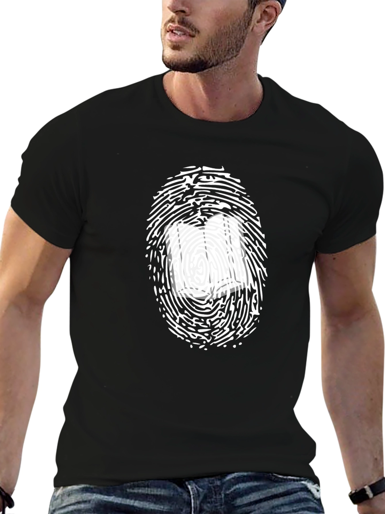 Unique Bookworm Fingerprint Graphic T-Shirt