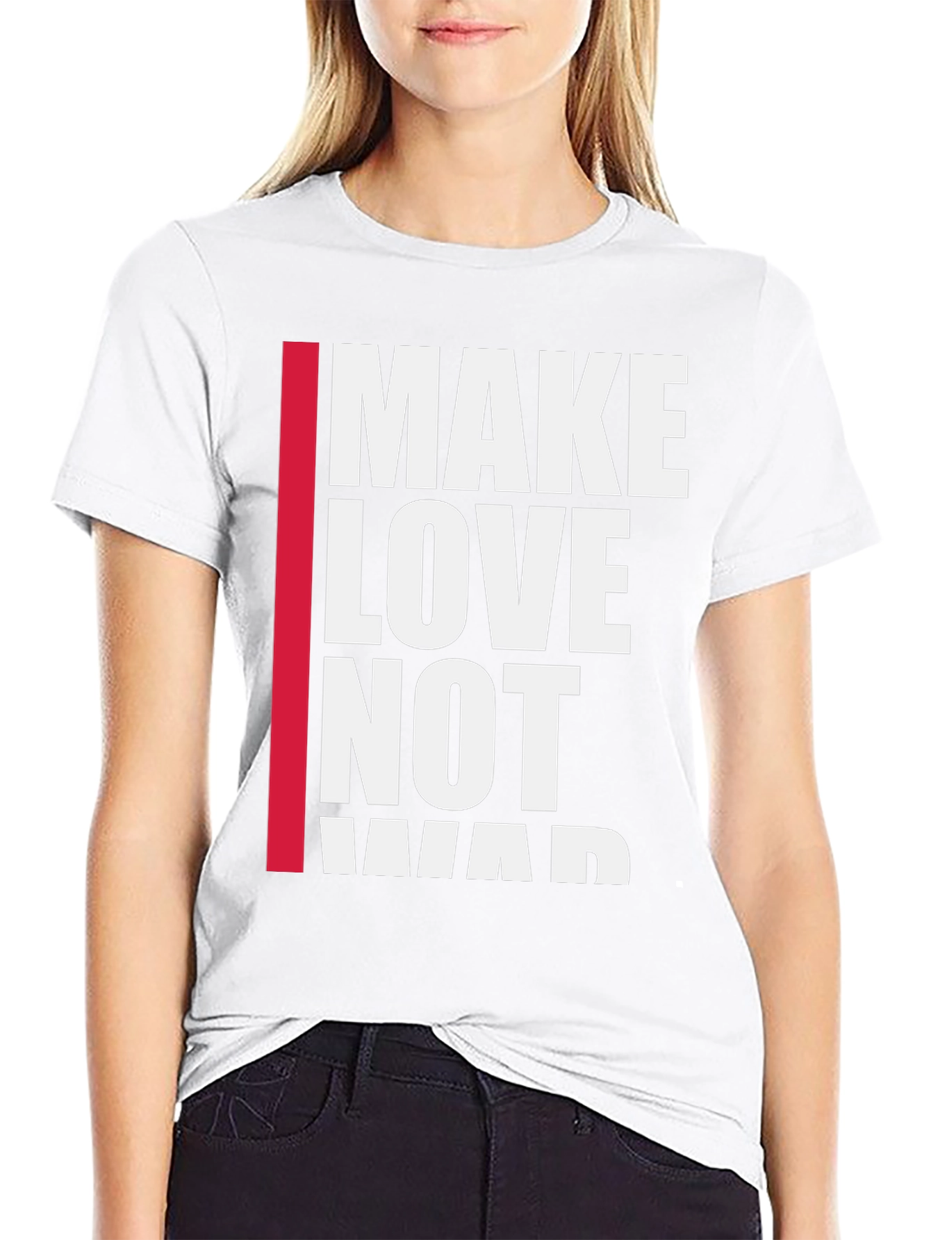 Make Love Not War Graphic Tee - Black
