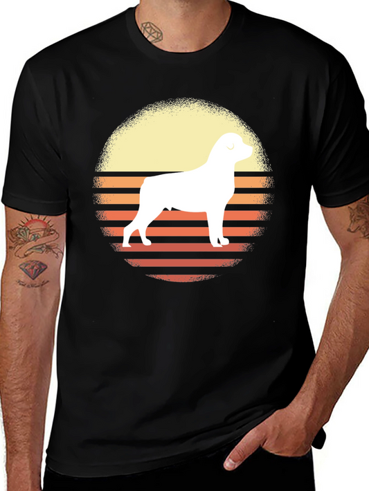 Retro Rottweiler Sunset Graphic Tee