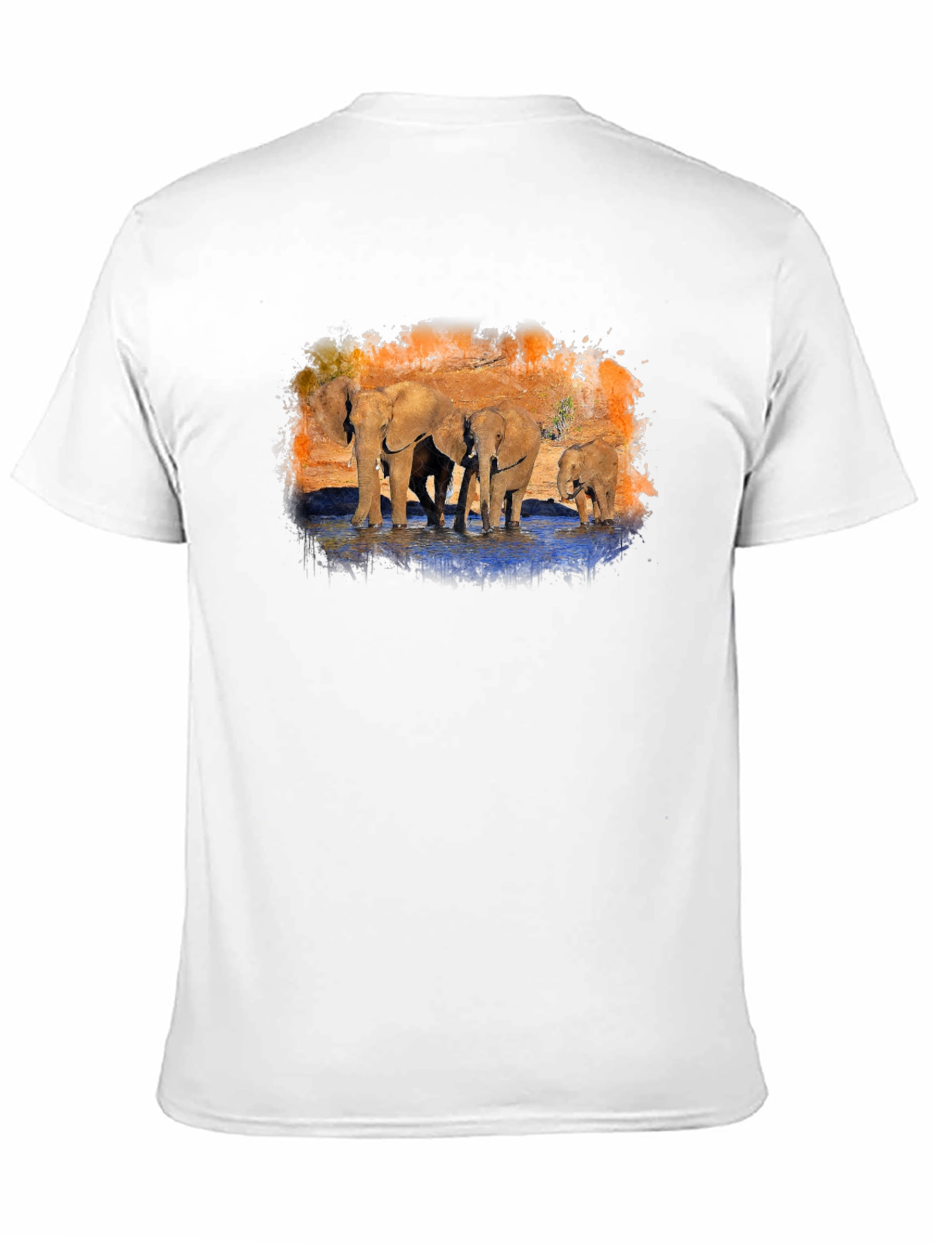 Elephant Family Graphic Print Black T-Shirt