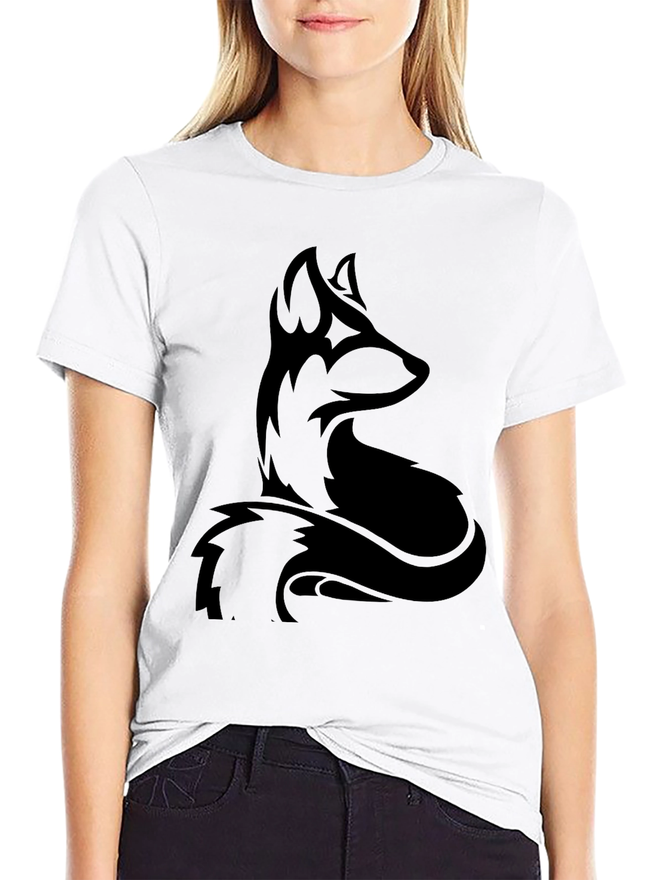 Stylish Black Fox Graphic T-Shirt