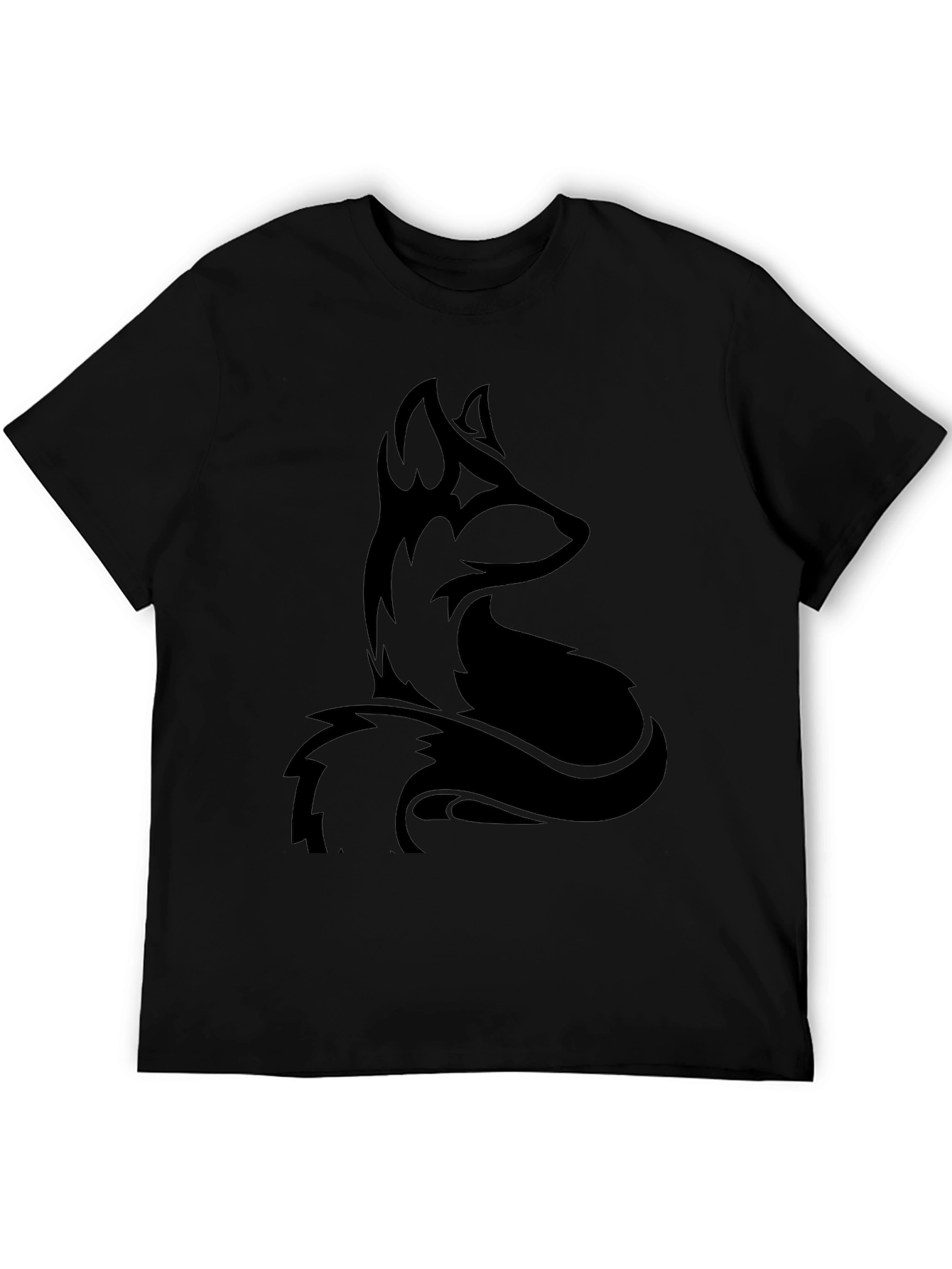 Stylish Black Fox Graphic T-Shirt