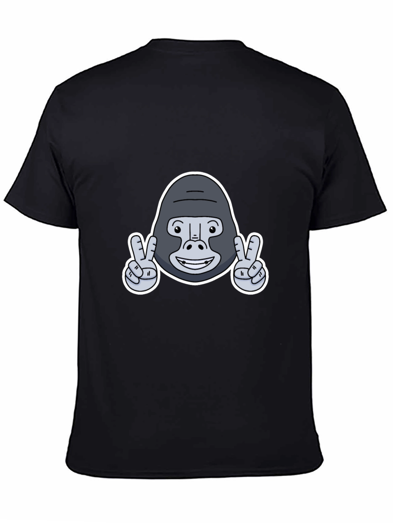 Peace Gorilla Graphic Tee - Black Cotton Blend