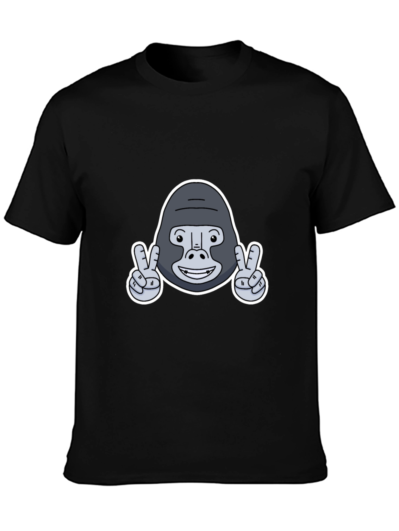 Peace Gorilla Graphic Tee - Black Cotton Blend