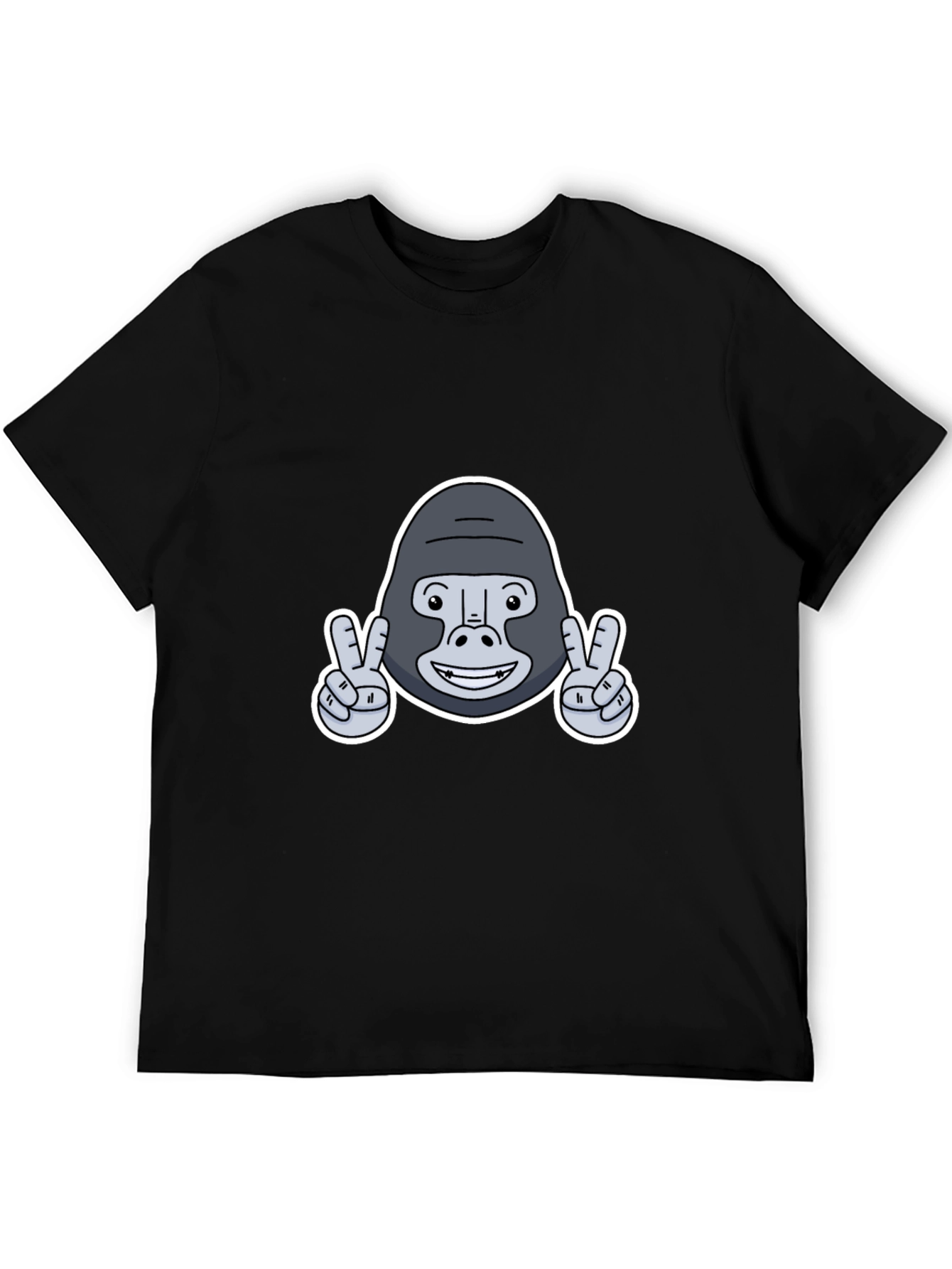 Peace Gorilla Graphic Tee - Black Cotton Blend