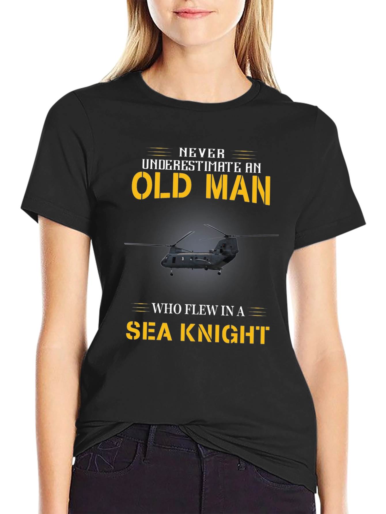 Never Underestimate an Old Man Sea Knight T-Shirt