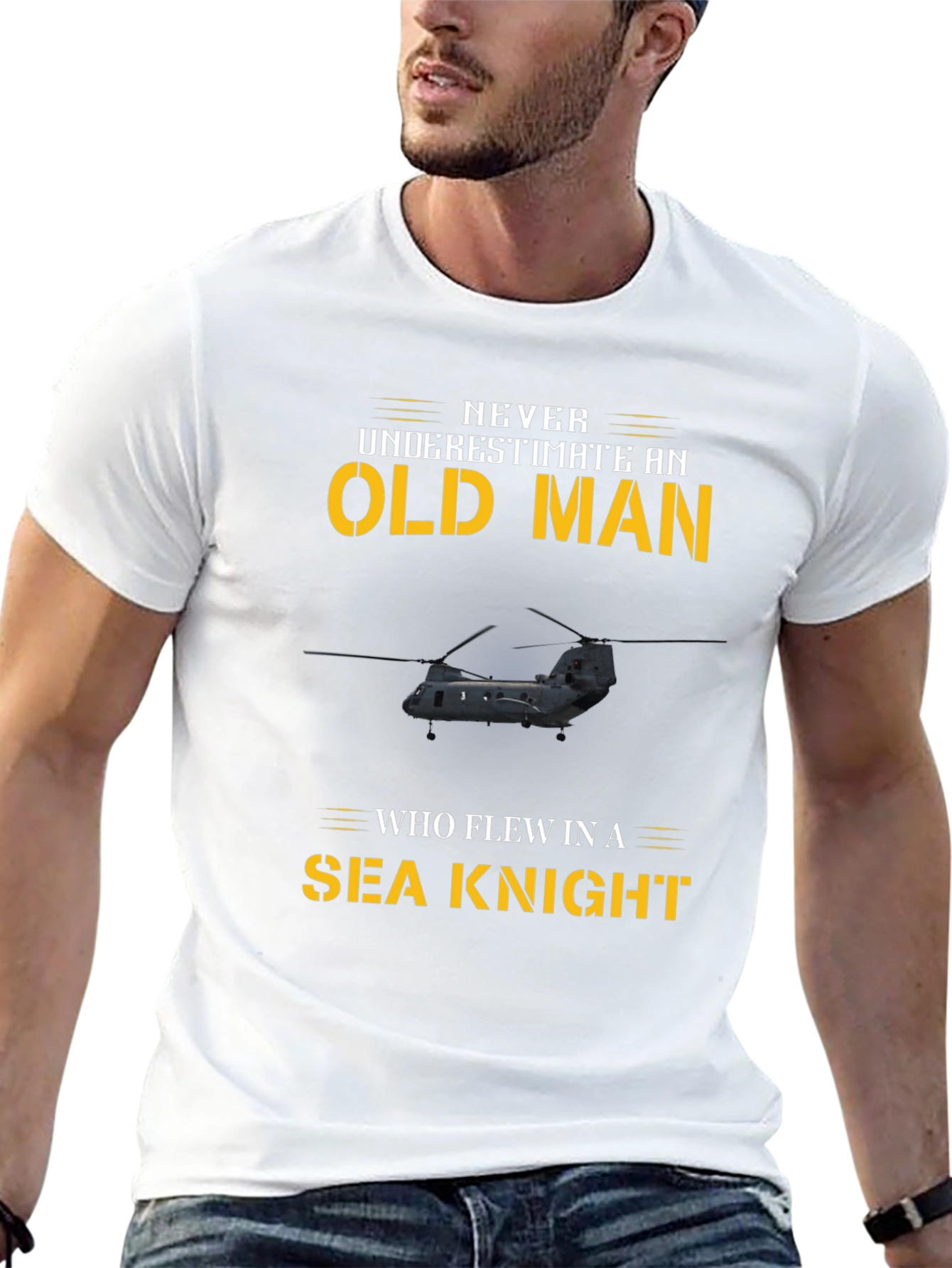 Never Underestimate an Old Man Sea Knight T-Shirt