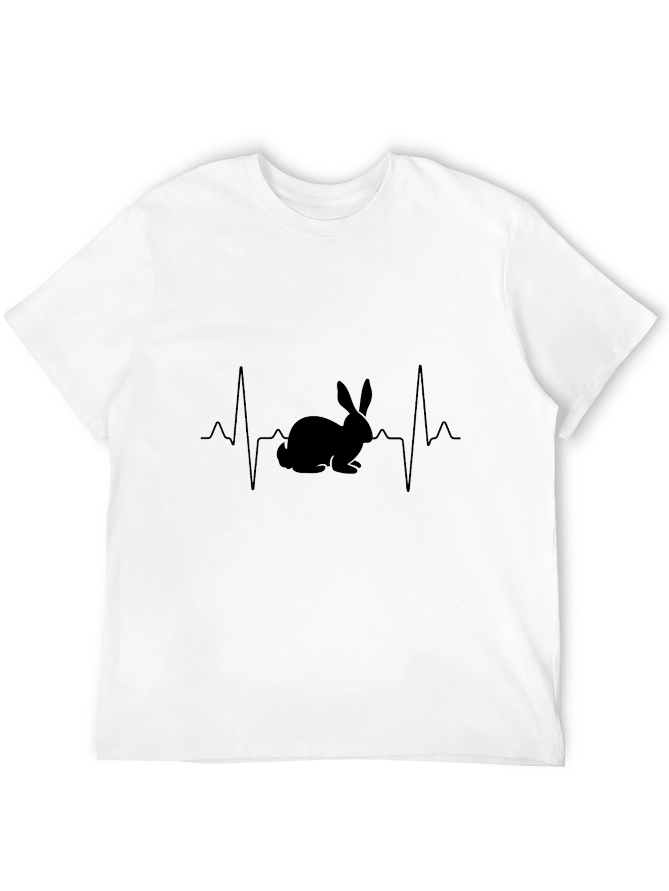 Rabbit Heartbeat Black T-Shirt