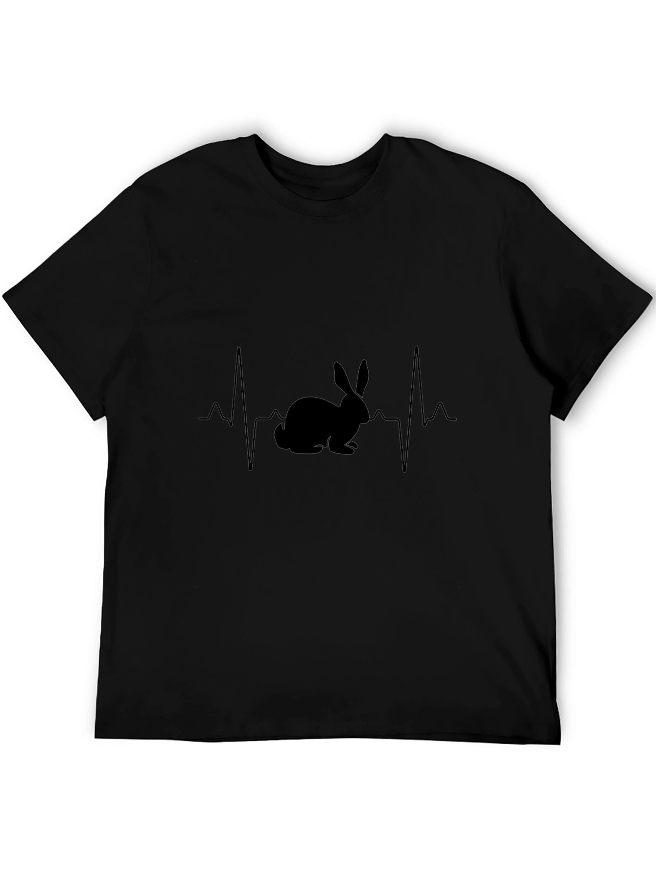 Rabbit Heartbeat Black T-Shirt