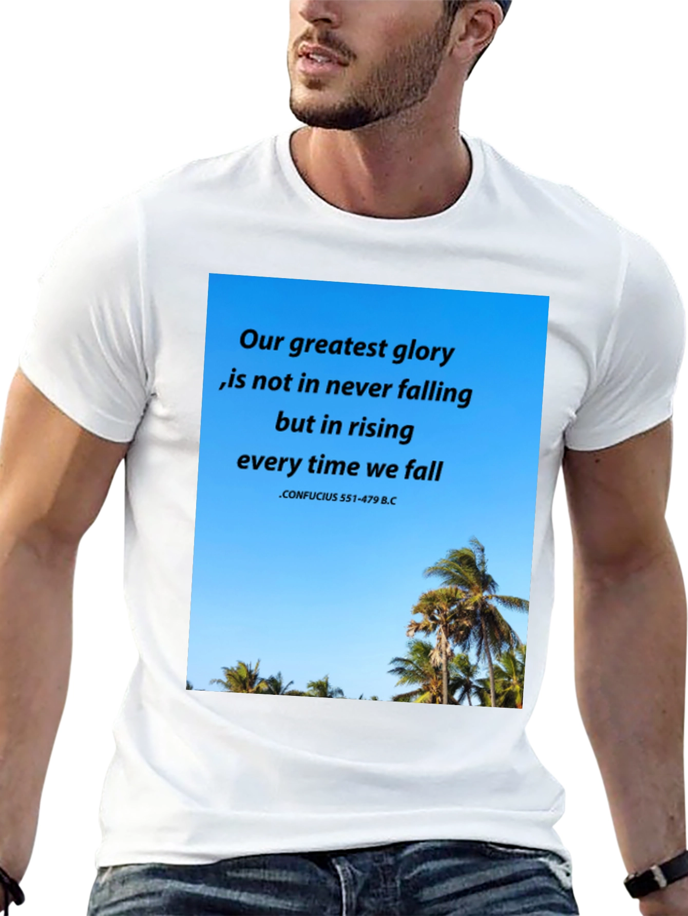 Inspirational Confucius Quote Graphic T-Shirt