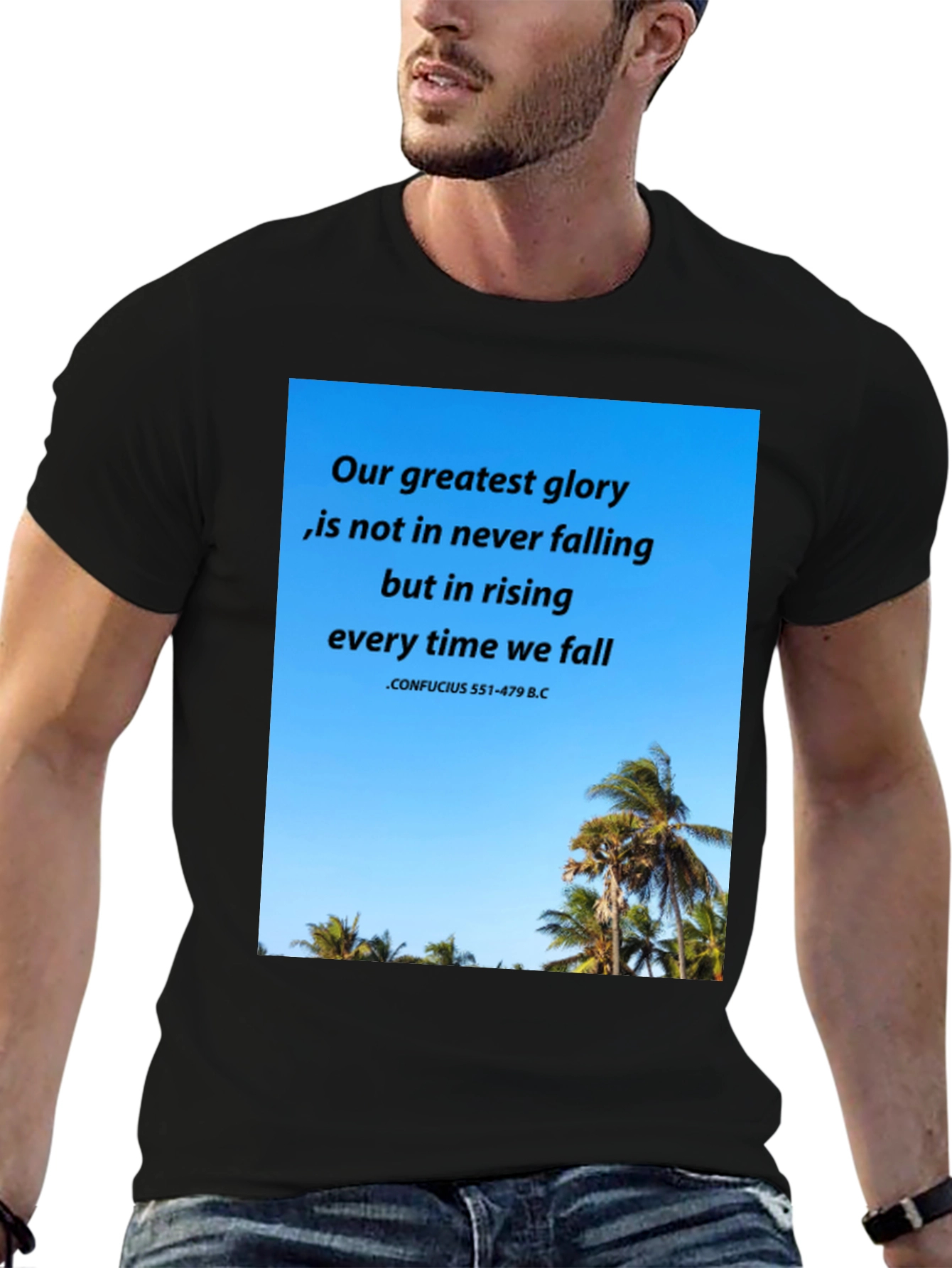 Inspirational Confucius Quote Graphic T-Shirt