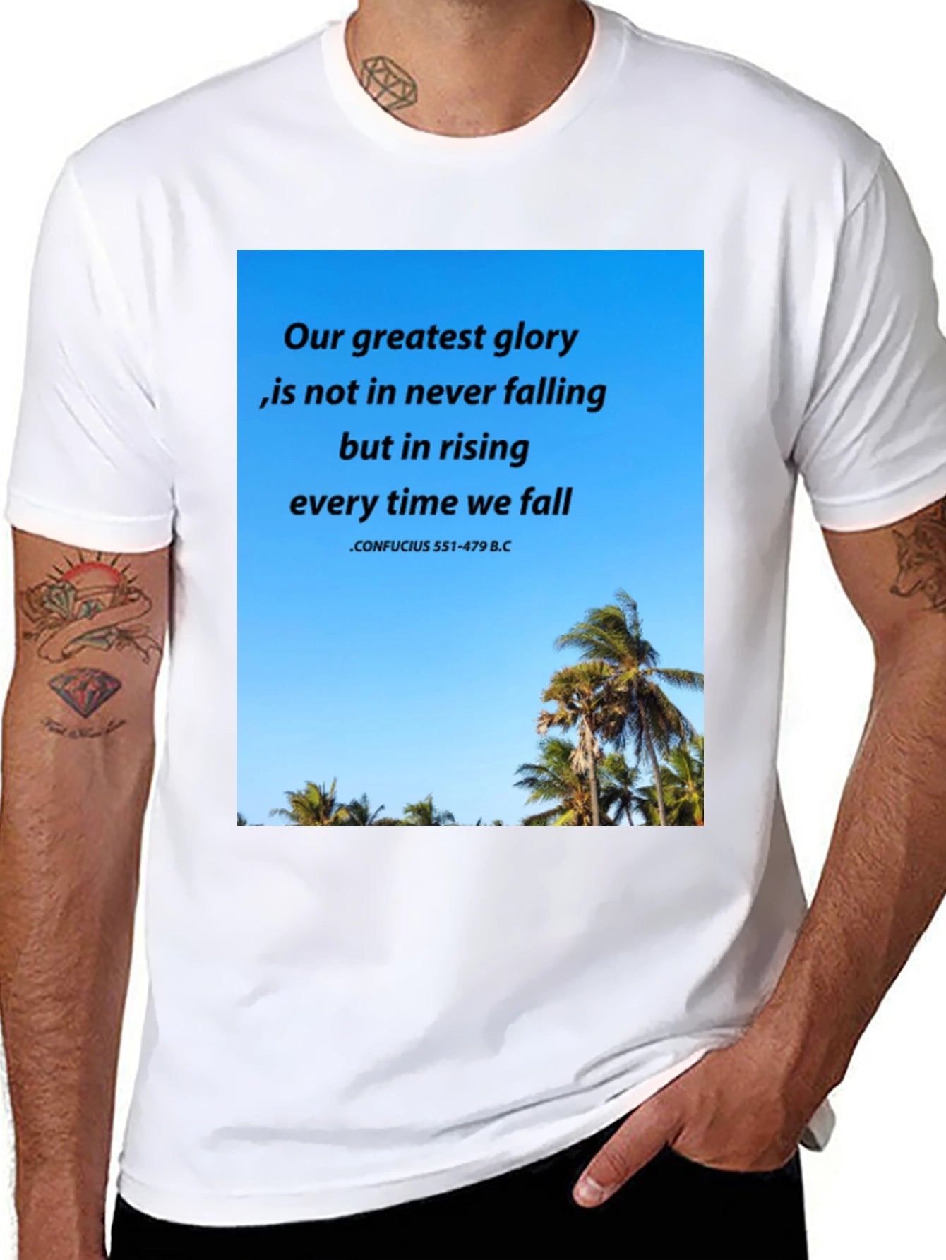 Inspirational Confucius Quote Graphic T-Shirt