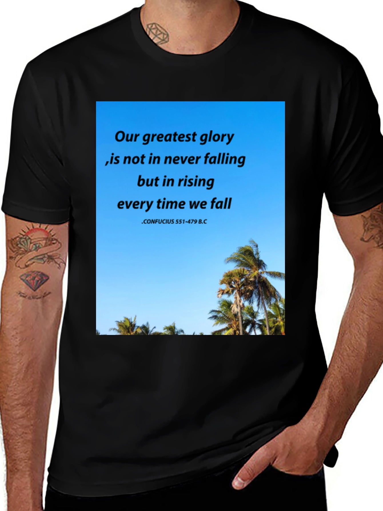 Inspirational Confucius Quote Graphic T-Shirt