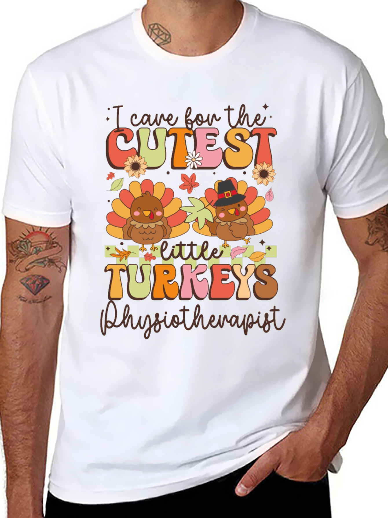 Cute Thanksgiving Physiotherapist Turkey T-Shirt