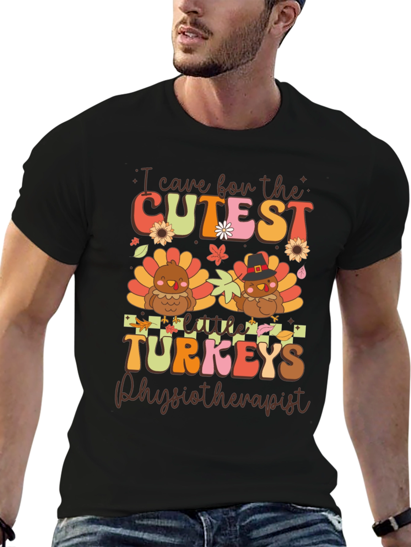 Cute Thanksgiving Physiotherapist Turkey T-Shirt