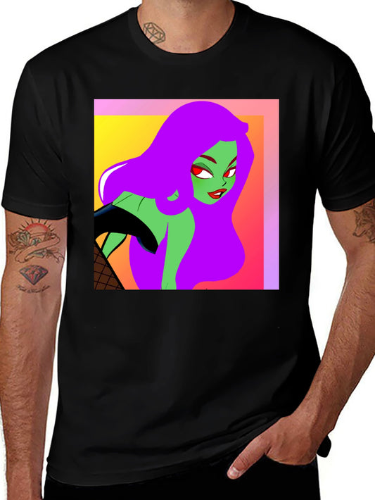 Cartoon Green Skin Girl T-Shirt