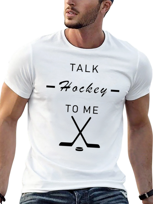 Talk Hockey to Me T-Shirt - Black Cotton Tee