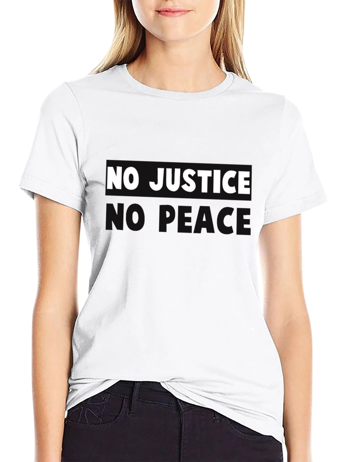 No Justice No Peace Graphic Tee - Black