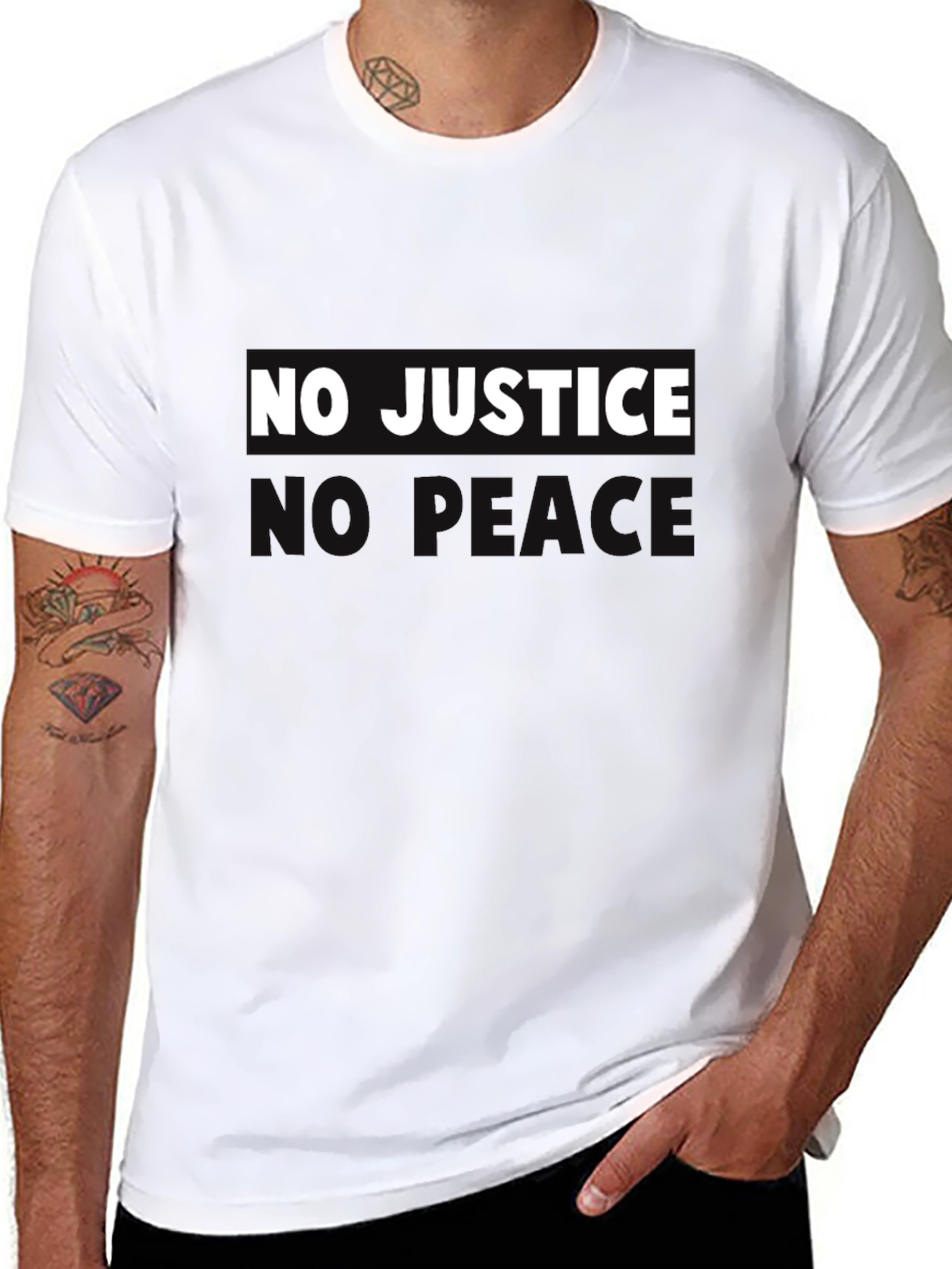 No Justice No Peace Graphic Tee - Black