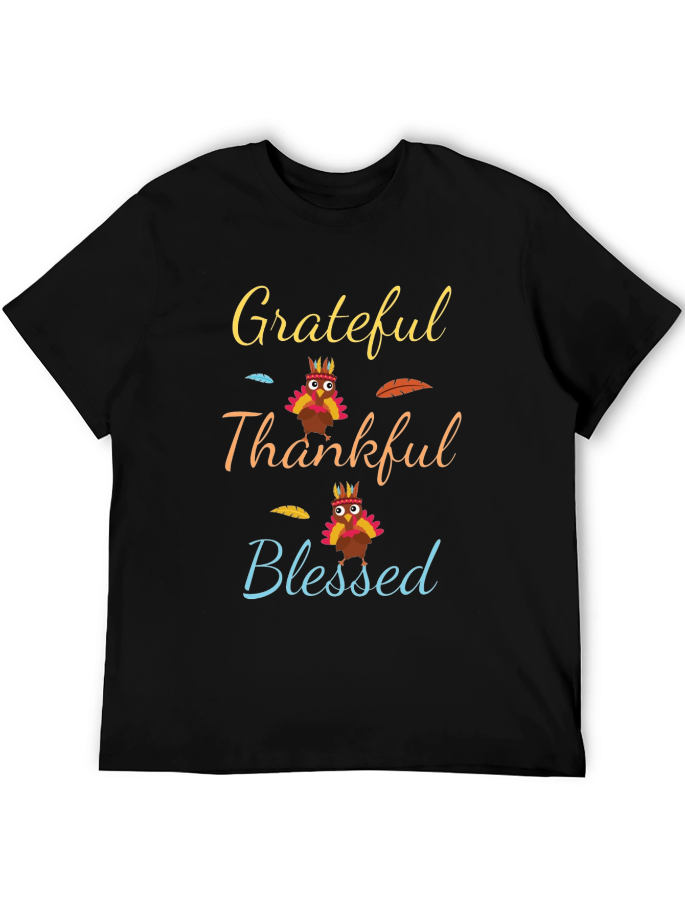 Grateful Thankful Blessed Thanksgiving T-Shirt
