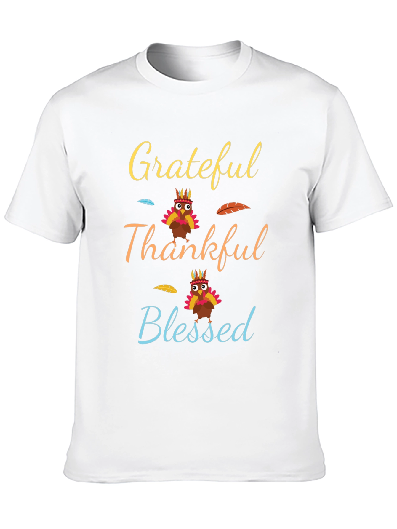 Grateful Thankful Blessed Thanksgiving T-Shirt