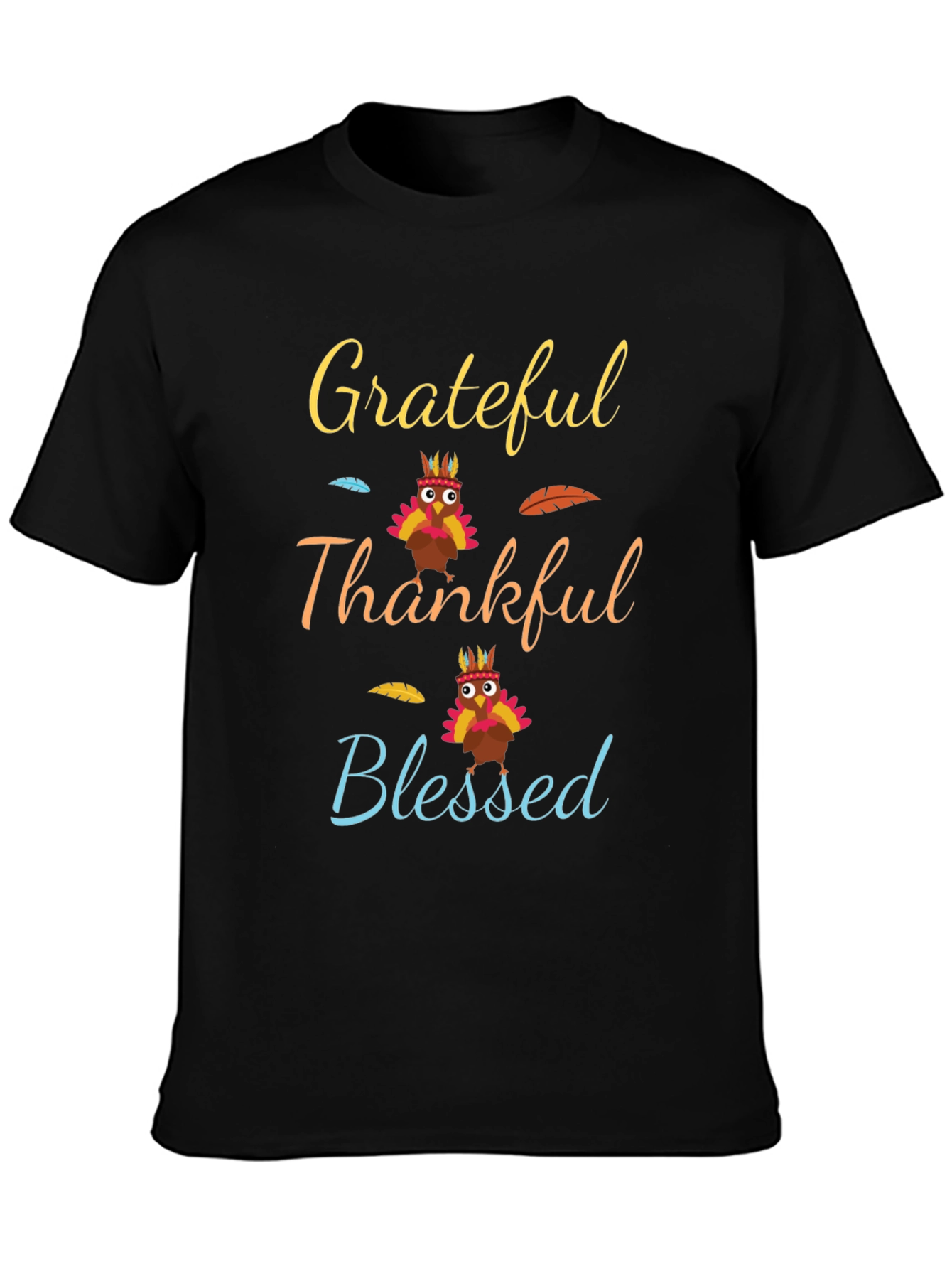 Grateful Thankful Blessed Thanksgiving T-Shirt
