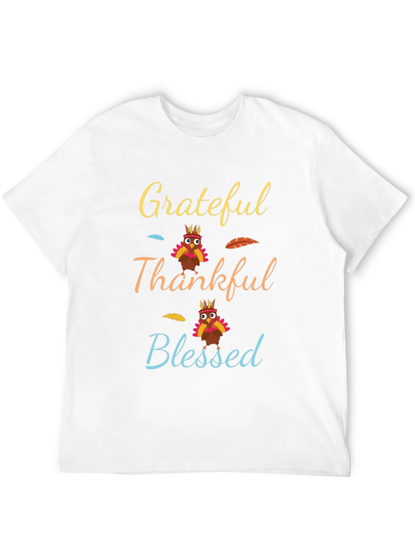 Grateful Thankful Blessed Thanksgiving T-Shirt