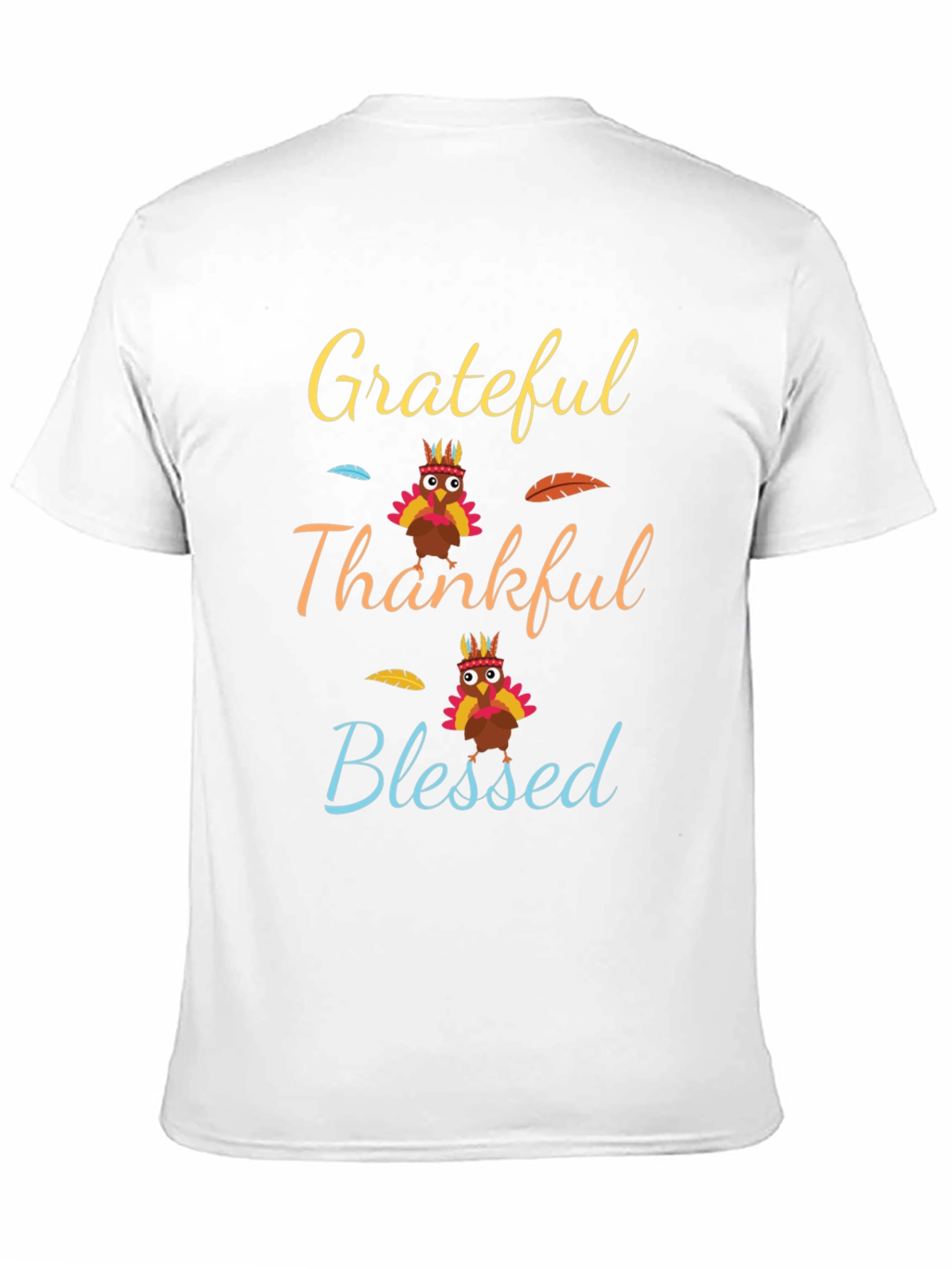 Grateful Thankful Blessed Thanksgiving T-Shirt