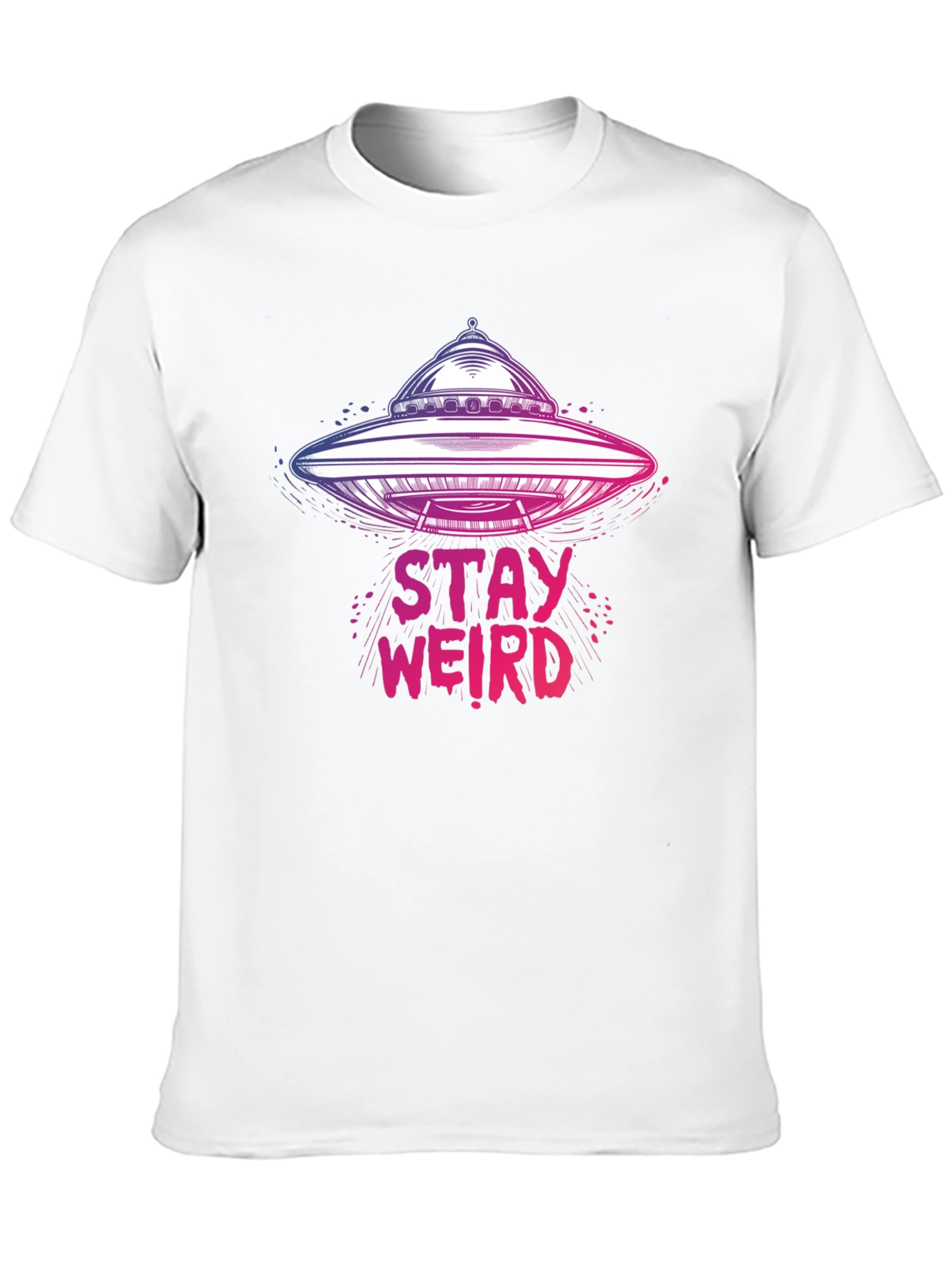 Stay Weird UFO Graphic Tee - Unique Novelty T-Shirt