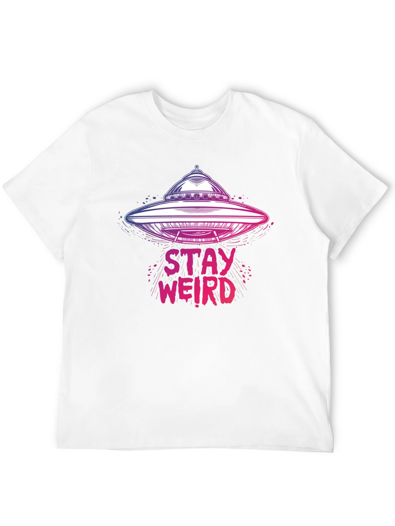 Stay Weird UFO Graphic Tee - Unique Novelty T-Shirt