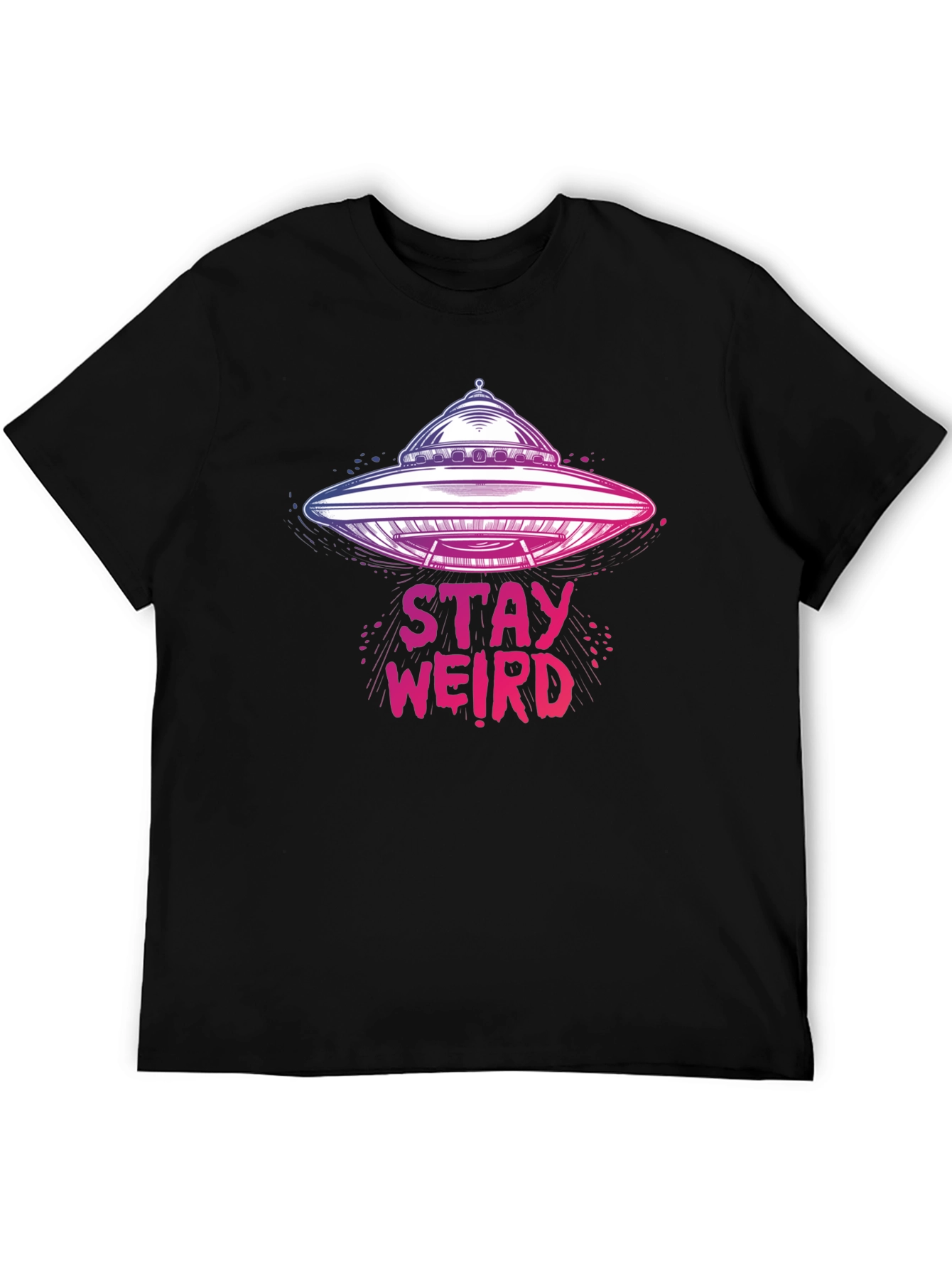 Stay Weird UFO Graphic Tee - Unique Novelty T-Shirt