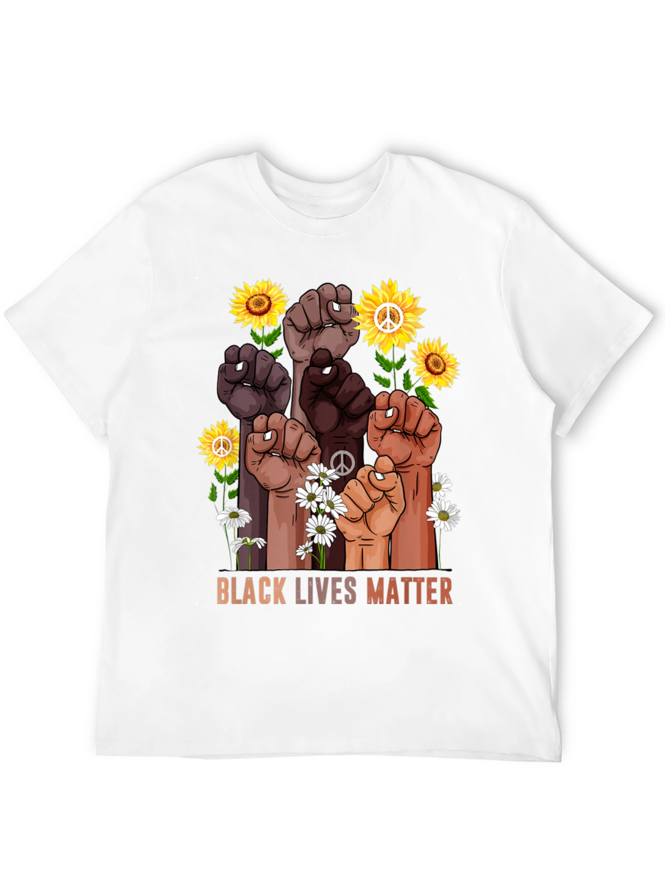 BLM Fist Flowers Graphic T-Shirt