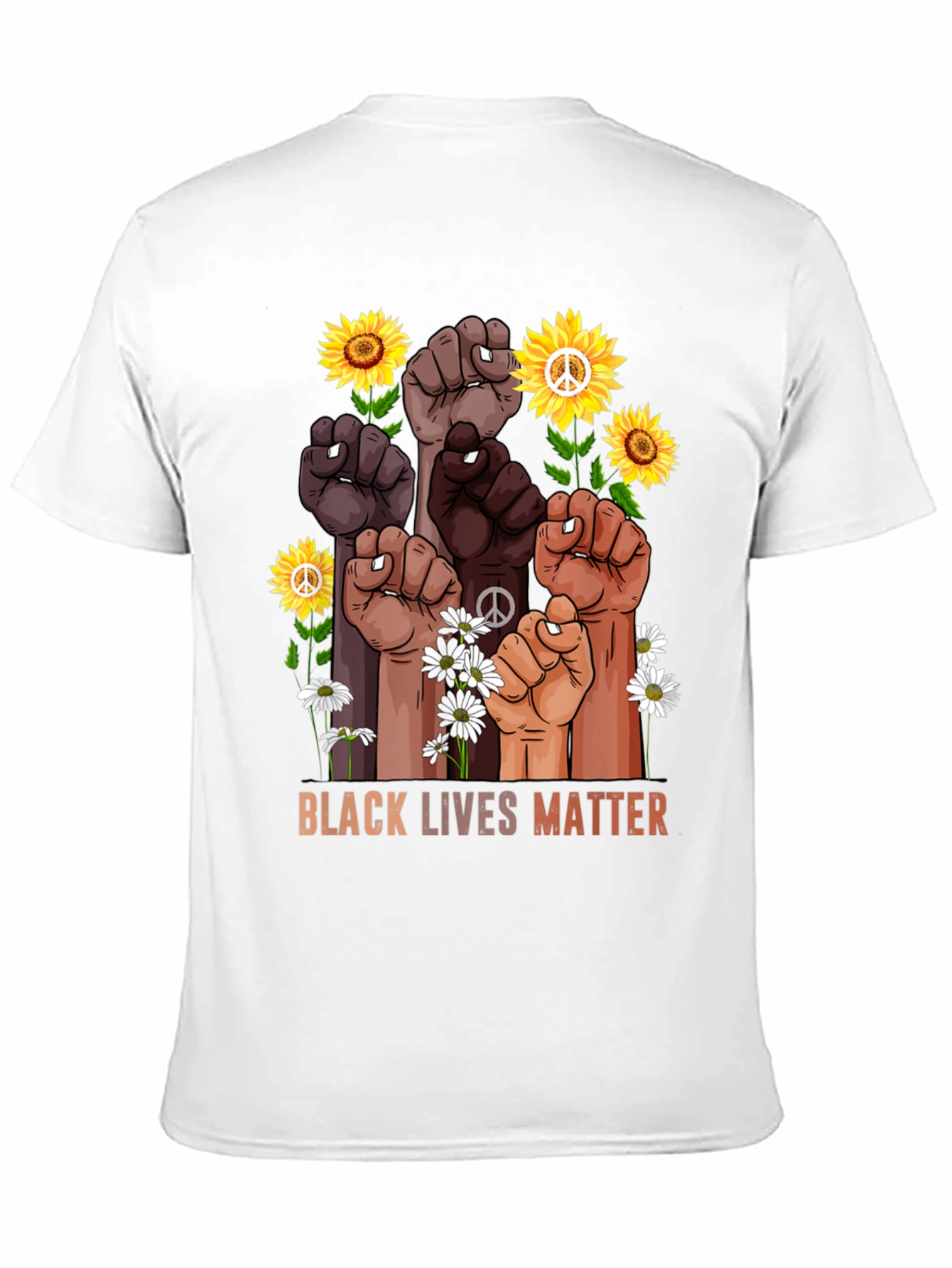 BLM Fist Flowers Graphic T-Shirt