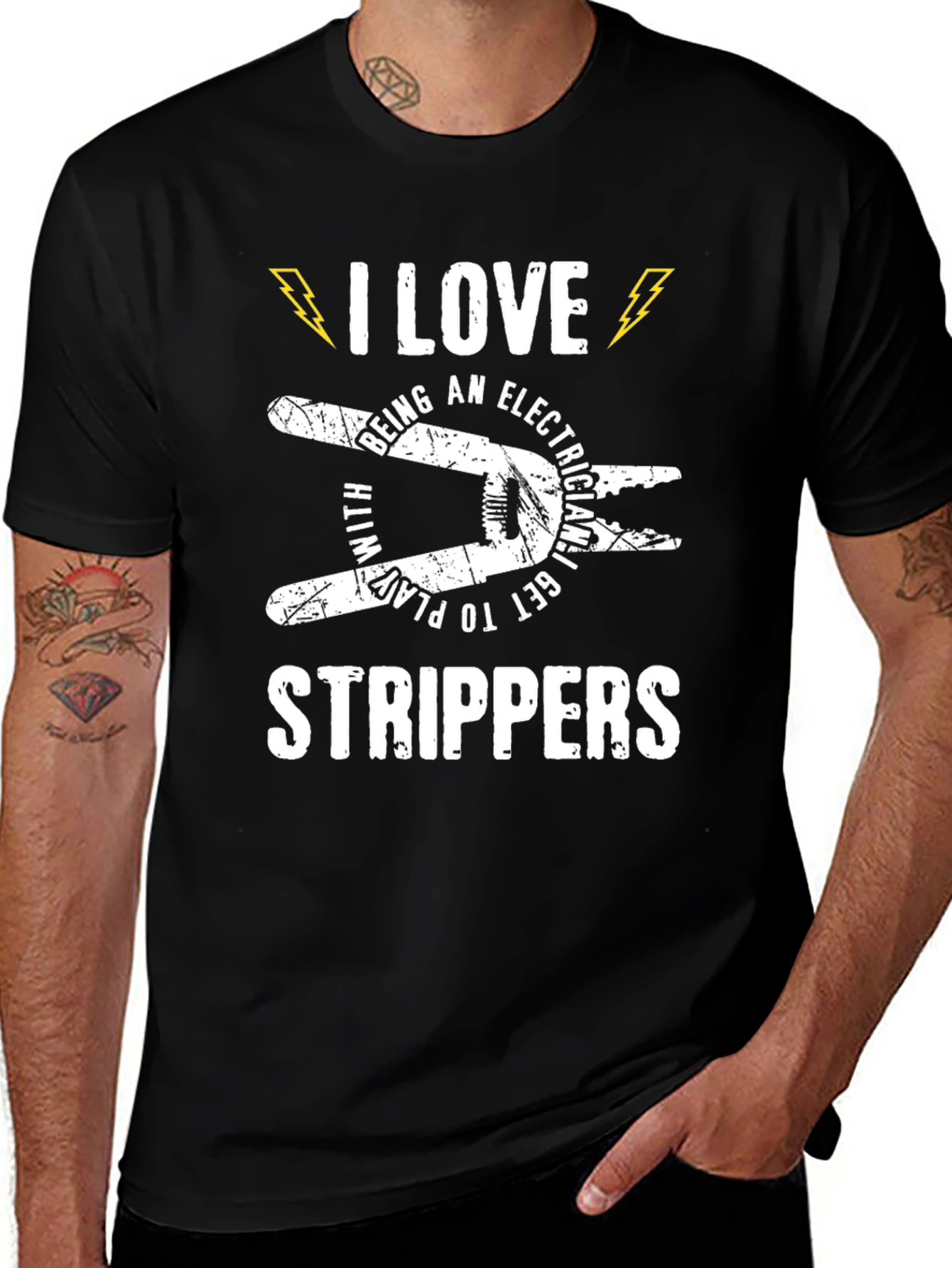Electrician Stripper T-Shirt - I Love Being an Electrician