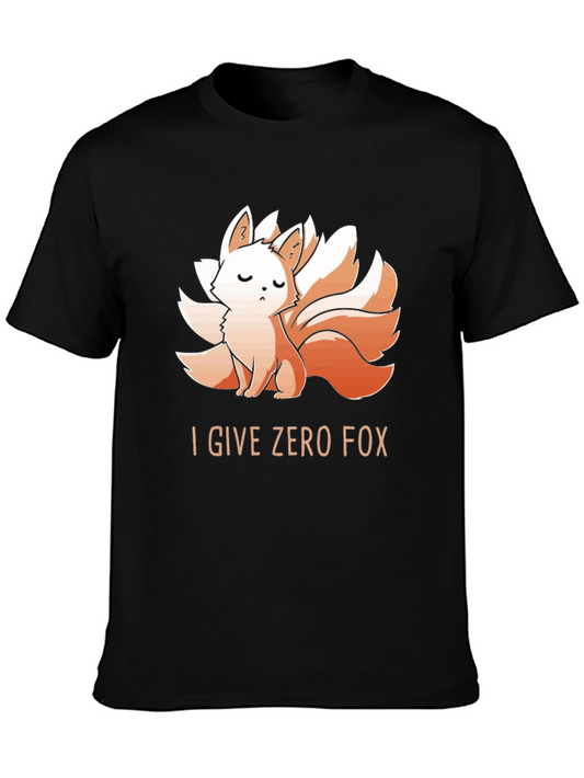 I Give Zero Fox T-Shirt Funny Nine-Tailed Kitsune Anime Shirt