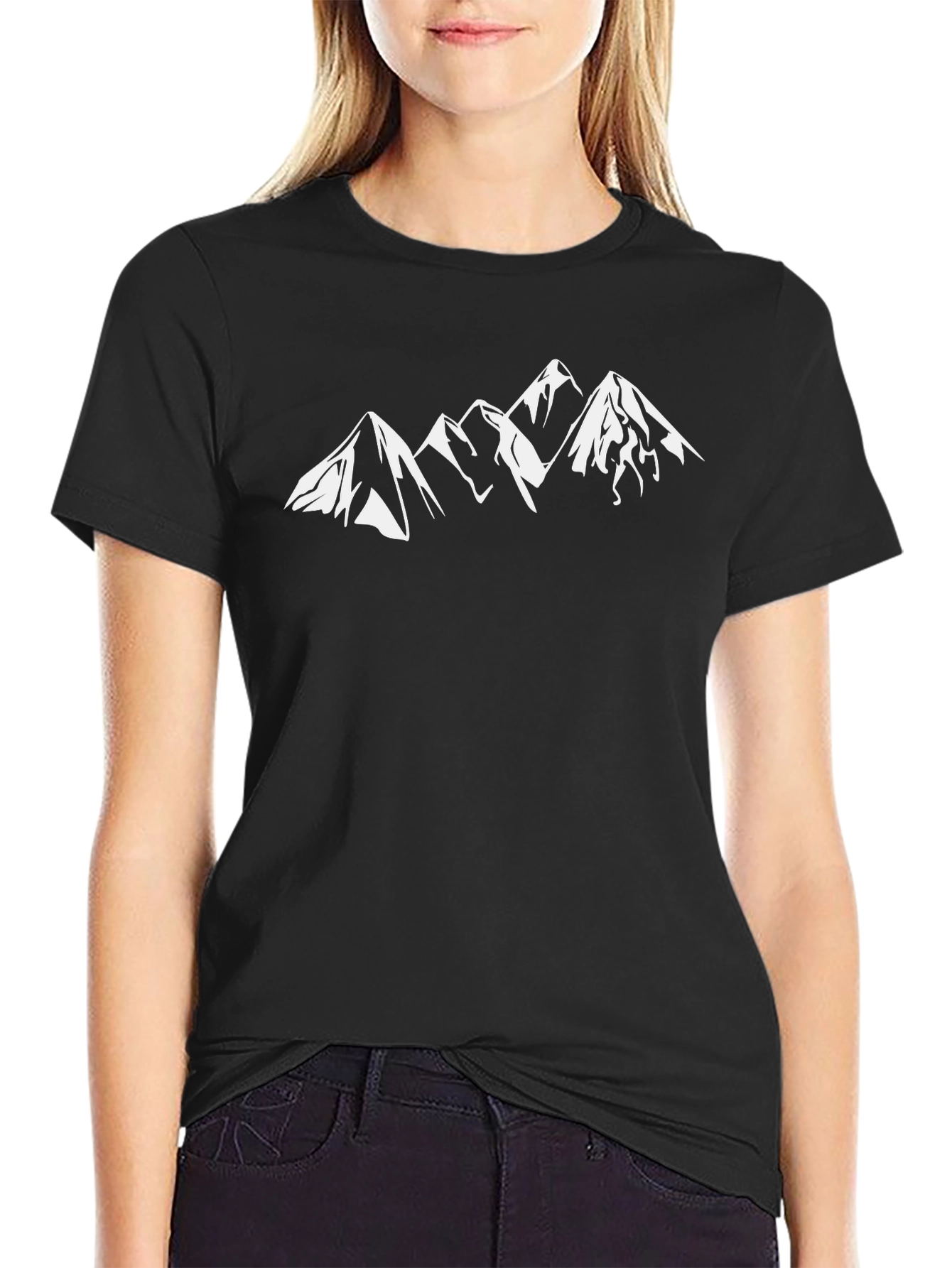 Mountain Peaks Graphic Tee - Black