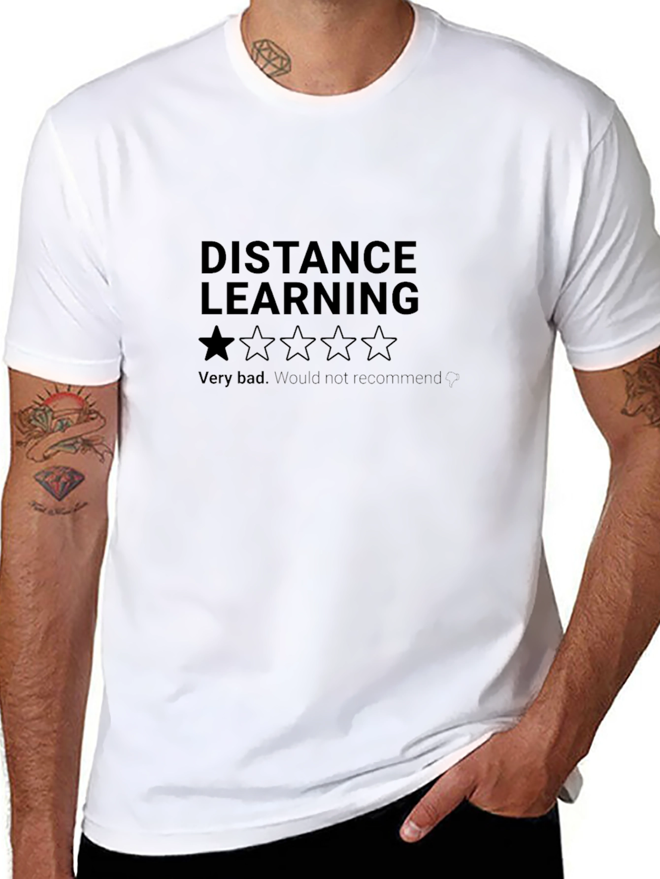 Distance Learning One-Star Review T-Shirt
