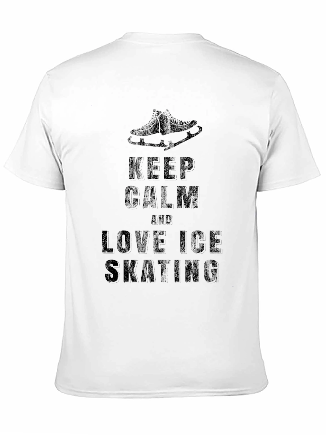 Keep Calm Love Ice Skating Black Graphic T-Shirt