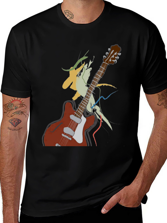 Guitar Graphic Tee - Artistic Music Lover Shirt